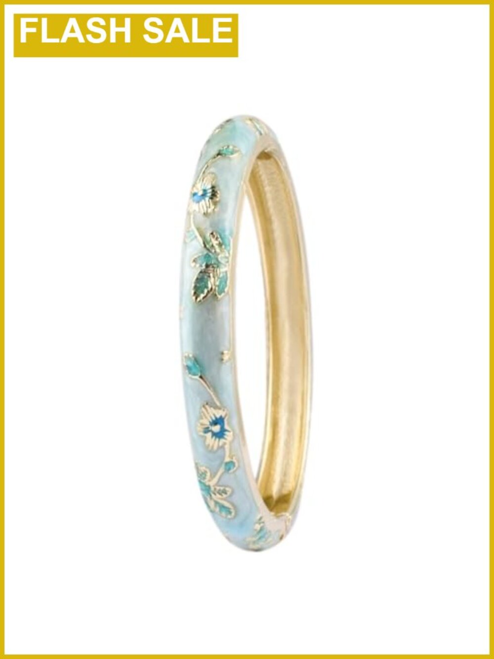 Enamel Flower Bangle Bracelet Elegant Vintage Chic Summer